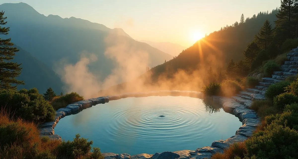 Băi termale beneficii - peisaj termal relaxant cu ape curative